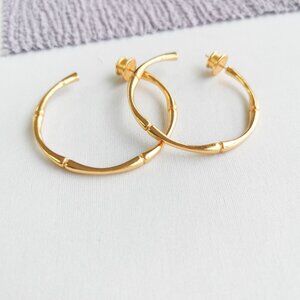 Julie Vos Bamboo Gold Hoop Earrings